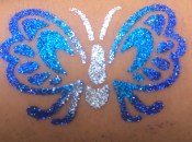 GlittertattooButterflyBlue